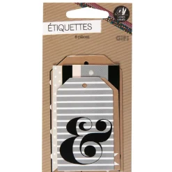 Gifi Étiquette cadeau décor noir x6