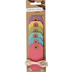 Gifi Étiquette ficelle multicolore papier