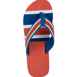 Discount Gifi Tong Homme motif rayé rouge et bleu T41/46
