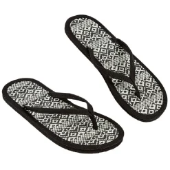 Discount Gifi Tong pour femme noir déco paille tressée taille 40/41