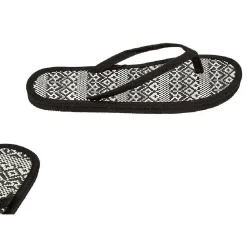 Discount Gifi Tong pour femme noir déco paille tressée taille 40/41