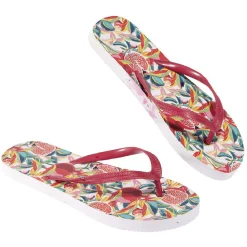 Online Gifi Tongs Femme plastique motif tropical goyave T40/41