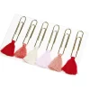Trombone fantaisie couleur or à pompons camaïeu de rouges x 6*Gifi Online