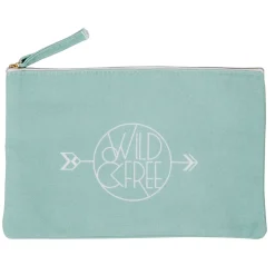 New Gifi Trousse cosmétique inscription Wild Free blanc et vert