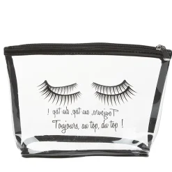 Clearance Gifi Trousse de toilette en plastique transparent imprimé noir