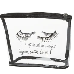 Clearance Gifi Trousse de toilette en plastique transparent imprimé noir