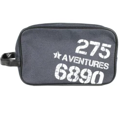 New Gifi Trousse de toilette grise inscription blanche