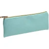 Clearance Gifi Trousse imitation cuir bleue à fermeture couleur or