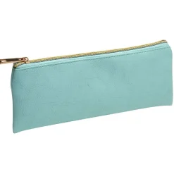Clearance Gifi Trousse imitation cuir bleue à fermeture couleur or