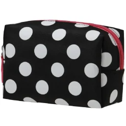 New Gifi Trousse à maquillage noire à pois blancs