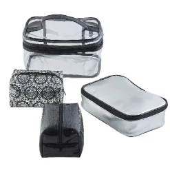 Clearance Gifi Trousse vanity noir et argent x4
