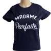 Best Gifi T-shirt femme inscription Madame Parfaite coton noir