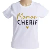 Online Gifi T-shirt femme inscription Maman Chérie coton blanc