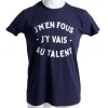 Online Gifi T-shirt homme inscription Je m'en fous j'y vais au talent coton noir