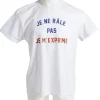 Gifi T-shirt homme inscription Je ne râle pas je m'exprime coton blanc