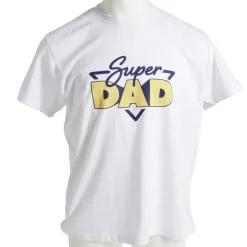 Online Gifi T-shirt homme inscription Super Papa coton blanc