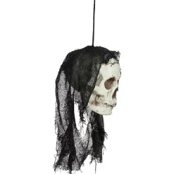 Tête squelette pirate à suspendre Halloween rouge ou noir*Gifi Discount