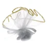 Gifi Tulle rond à dragées blanc contour doré x6