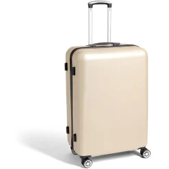 Gifi Valise cabine rigide trolley 4 roulettes 104L couleur ivoire