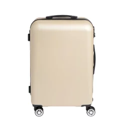 Discount Gifi Valise cabine rigide trolley 4 roulettes 65L couleur ivoire