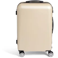 Discount Gifi Valise cabine rigide trolley 4 roulettes 65L couleur ivoire