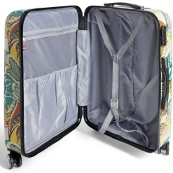 Discount Gifi Valise cabine rigide trolley 4 roulettes 65L feuillage multicolore