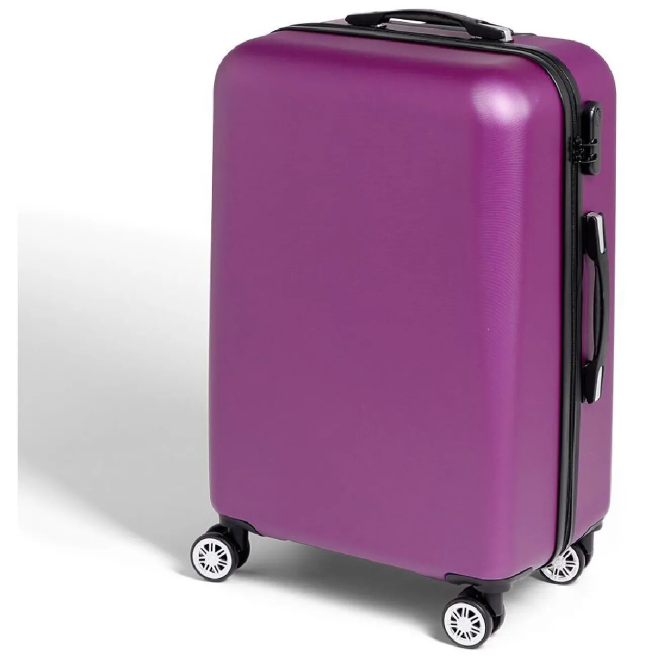 Discount Gifi Valise cabine rigide trolley 4 roulettes 65L violet