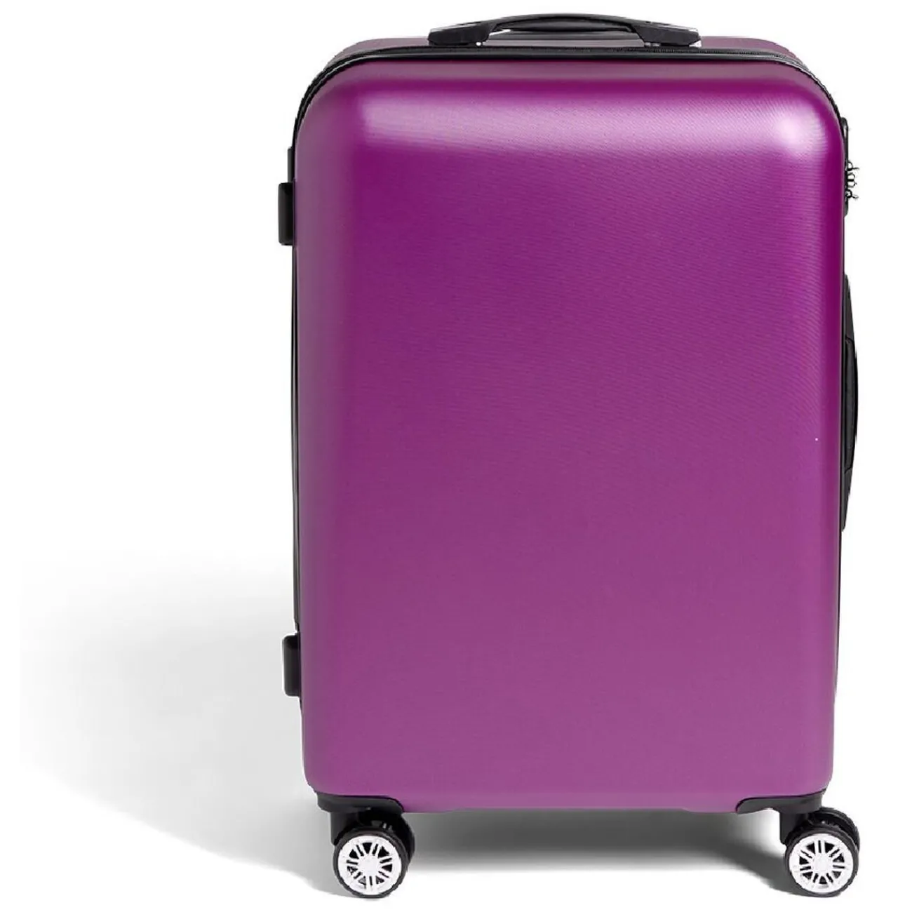 Discount Gifi Valise cabine rigide trolley 4 roulettes 65L violet