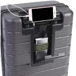 Online Gifi Valise cabine 4 roues avec compartiment USB grise
