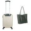Sale Gifi Valise cabine trolley beige 35x21xH56cm avec sac shopping noir