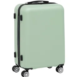 Outlet Gifi Valise rigide trolley cadenas intégré plastique ABS vert 45x26,5xH65cm