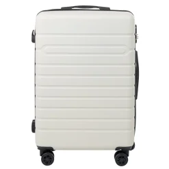 Discount Gifi Valise trolley rigide 4 roues blanche 60cm