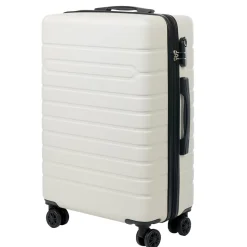 Discount Gifi Valise trolley rigide 4 roues blanche 60cm