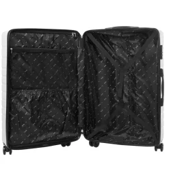 Discount Gifi Valise trolley rigide 4 roues blanche 60cm