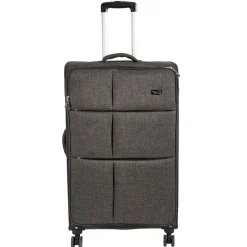 Gifi Valise trolley souple roues multidirectionnelles gris H70 cm