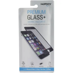 Verre trempé incurvé pour Iphone 6 Plus, 6S Plus, 7 Plus et 8 Plus transparent et noir*Gifi Discount